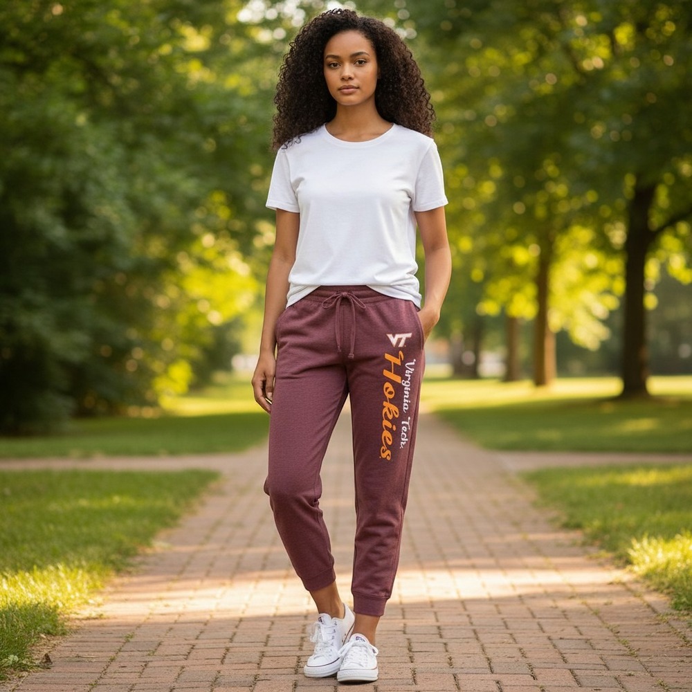 Virginia Tech Hokies Liv Casual Maroon Joggers Sweatpants Womens XL NCAA Gear